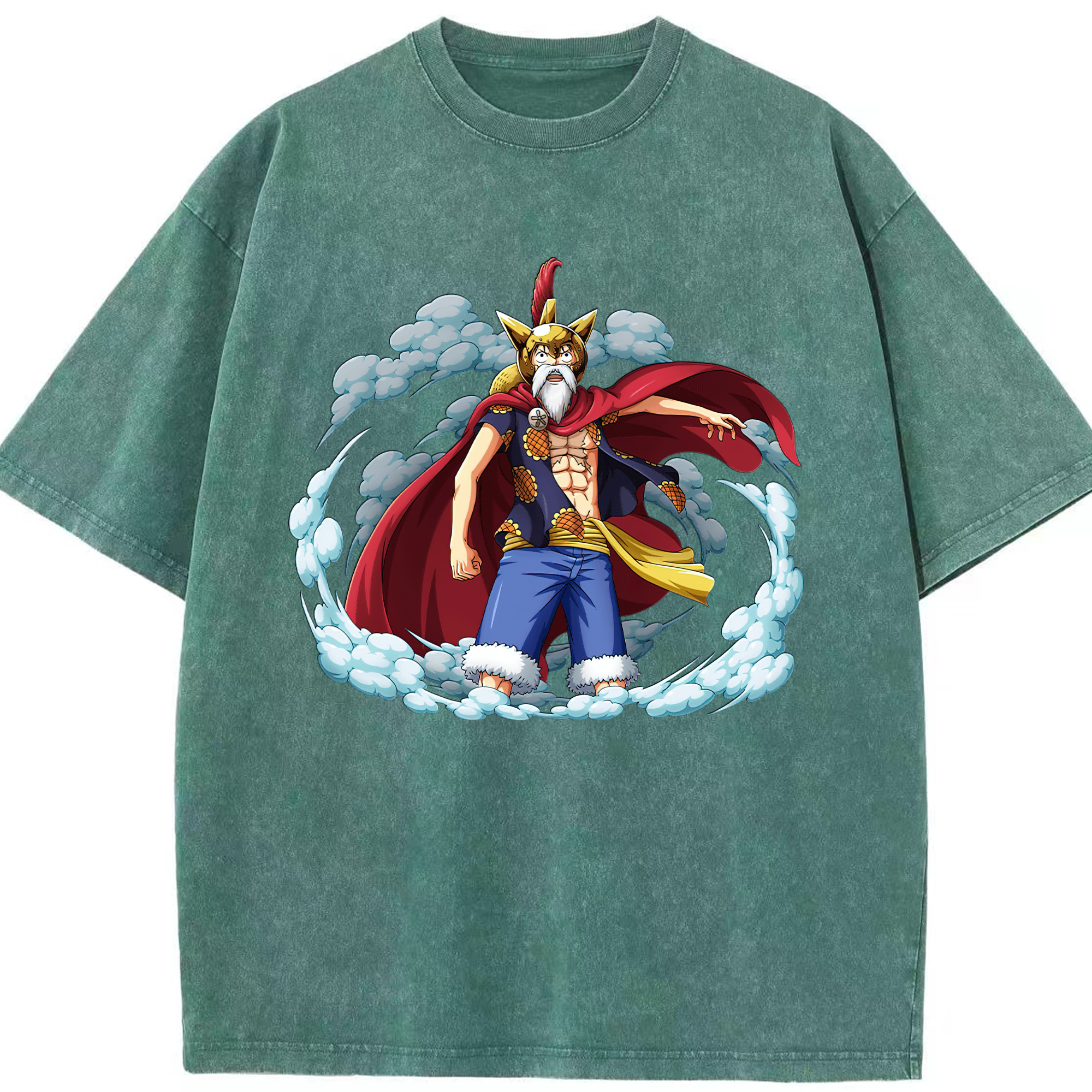 ワンピース モンキー・D・ルフィ ONE PIECE Monkey D. Luffy 綿100% ヴィンテージ風 半袖Tシャツ（フロントプリント）